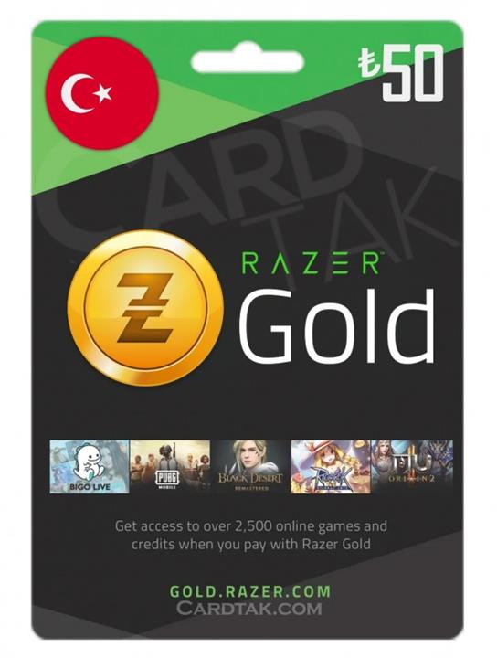 گیفت کارت ریزر گلد 50 لیر ترکیه (TR) Razer Gold 50 TRY Gift Card Turkey